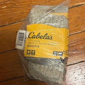 Cabela’s | NWT 11” Crew Merino Ragg Wool Socks Medium Weight One Size